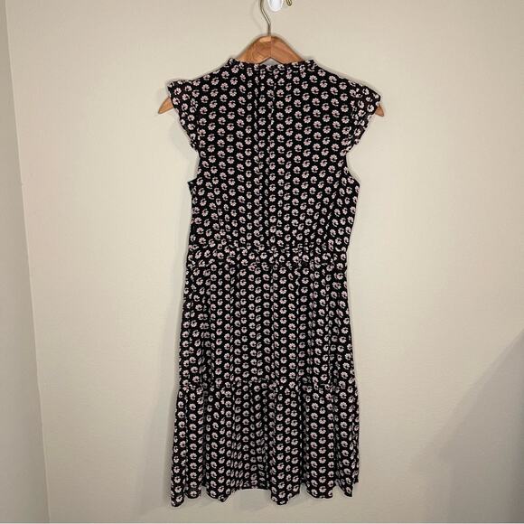 NEW J.Crew Factory Ruffle V-neck Mini Dress in Blue White Floral 0 - Picture 4 of 11